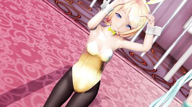 "Miku and Rin in a bunny style, diff pink ver [Uncensored]."
