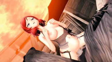'Fiery-haired temptress overwhelmed by the phallus of a bestial depraved'