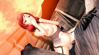 'Fiery-haired temptress overwhelmed by the phallus of a bestial depraved'