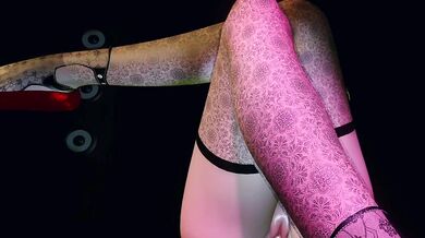 "Tiny Shrinking Miniature Chinese Bodybuilder in Meat Injection Machine"