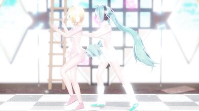 "Miku and Rin Lap Tap Love in Sweaters [Uncensored]"