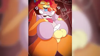 The lustful lion fucks the horny slut.