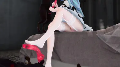 Maid Miku and her furry friends are in for a sexy time!