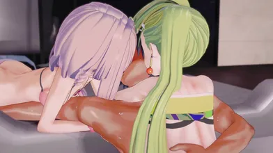 Busty Alina and Iroha go at it in a steamy threesome!