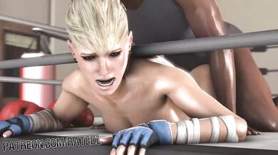 Cassie Cage goes to the gym and gets fucked in all her orifices!