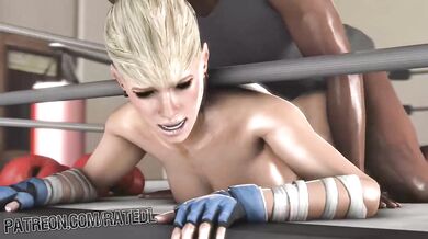 Cassie Cage goes to the gym and gets fucked in all her orifices!