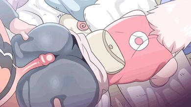 This is a hentai porn scene of Sakura who enjoys hot-dogs during sex with her partner