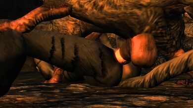 A young Khajiit teen is seduced by a skeever and stuffed full of his seed, leaving her satisfied and pregnant with his kits