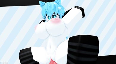 Rebecca rides a massive cock on Roblox