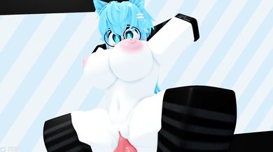 Rebecca rides a massive cock on Roblox