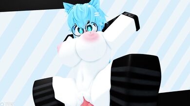 Rebecca rides a massive cock on Roblox