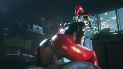 Lady in Red Rides the Big Black Dong!