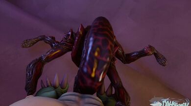 Watch the action from a Xenomorph’s point of view as it battles DahSharky in an epic underwater scene