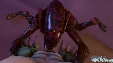 Watch the action from a Xenomorph’s point of view as it battles DahSharky in an epic underwater scene