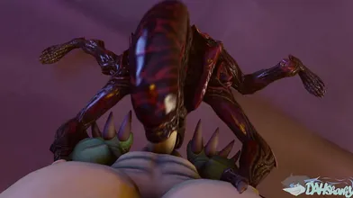 Watch the action from a Xenomorph’s point of view as it battles DahSharky in an epic underwater scene
