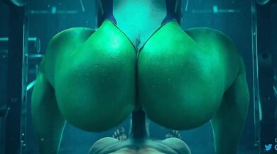 Mighty She-Hulk Goes Bouncing on Creamed Tits!