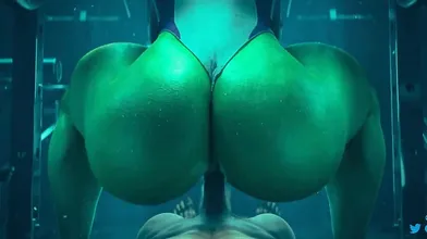 Mighty She-Hulk Goes Bouncing on Creamed Tits!