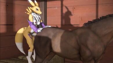 Renamon rides Sumerian Dragon with her massive horse-shaped cock, taking him to a realm of erotic pleasure beyond imagination