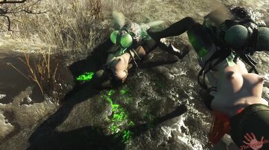 Sexy babes in the post-apocalyptic wasteland get tangled up with a swarm of radioactive mutant flies, and things getwellbloated