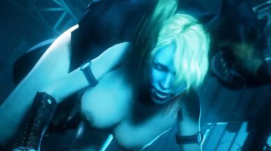 Biker Chick Harley Gets Boned by Canines in the Studio