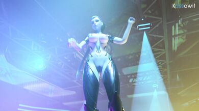 Watch as Tracer and Widowmaker perform a sensual dance together, with their bodies pressed tightly against one another