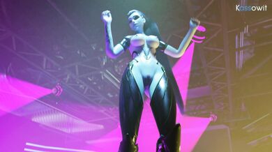 Watch as Tracer and Widowmaker perform a sensual dance together, with their bodies pressed tightly against one another