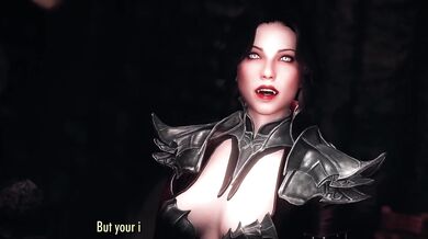 Serana introduces the Dragonborn to her mother, Valerica by Izzyguy1234