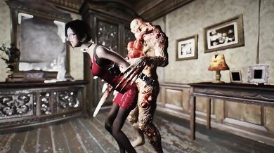 Dragonborns Dominating Desires: Tyrant of Skyrim Ravages Ada Wong from Resident Evil