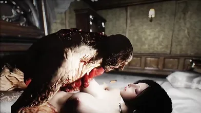 Dragonborns Dominating Desires: Tyrant of Skyrim Ravages Ada Wong from Resident Evil