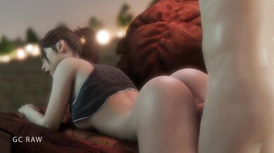 Claire Redfield has a naughty night with her partner as they engage in hot sex action