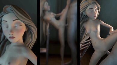 Watch the sexy Rapunzel in her tower get fucked by a hairy man