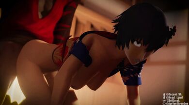 Naoto gets Turned Out by NTR, a Female and Male, Blackened