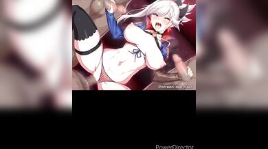 Busty Anime characters in a threesome hentai sex scene!