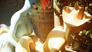 Dash-X-Applejack-Standing-Doggy-Giving-Blowjobs-on-the-Kitchen-Counter-with-Erotic-Toys