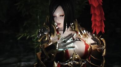 Blo*od Moon Rising: A Skyrim Werewolf Armored Hottie