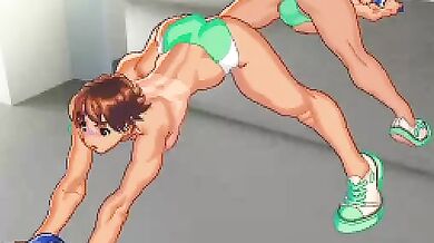 Sakura Fitness Center: Tan Topless Green (Bingo-chan and Tarte)