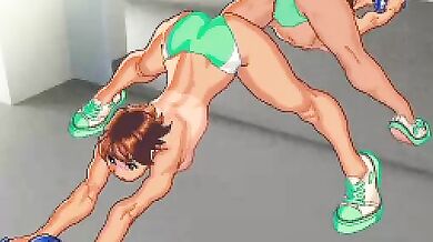 Sakura Fitness Center: Tan Topless Green (Bingo-chan and Tarte)