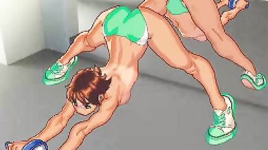 Sakura Fitness Center: Tan Topless Green (Bingo-chan and Tarte)
