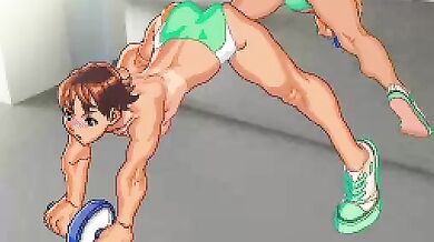 Sakura Fitness Center: Tan Topless Green (Bingo-chan and Tarte)