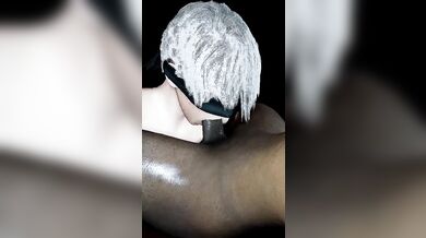 Pornstar takes a deep throat blowjob from a mysterious guy in the bathroom during her 9-to-5 job, with creampie as the final act