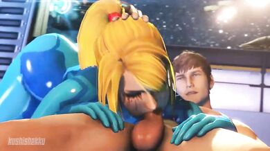 The seductive Samus Aran cock-sucks her way to a delicious Kushishekku