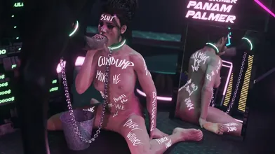 Watch the hot naked blonde woman in ZMSFM Panam and Horse (Bodywriting Version) as she rides the horse while being penetrated by a large dildo