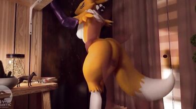 Innocent Love: Renamons Standing Doggy Style Furromance