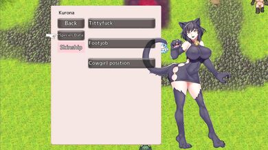 Write a 50-word summary of the hentai PORN video, Domination Quest Kuro & The Naughty Monster Girls vol1 and vol2 demo 26