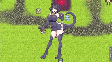 Write a 50-word summary of the hentai PORN video, Domination Quest Kuro & The Naughty Monster Girls vol1 and vol2 demo 26