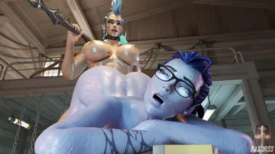 Ball-Cutting Anal Widowmaker with Futa Junk Queen