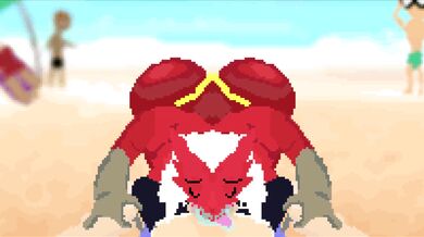 Watch the sexy Blaziken Trainer get naughty on the beach in this hot hentai porn video!