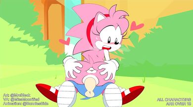 Wet, Wild and Busty - Amy Rose x Sonic [Beachside Bunnies MrCB]
