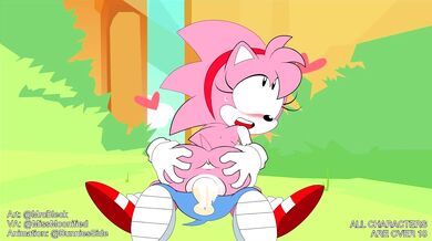 Wet, Wild and Busty - Amy Rose x Sonic [Beachside Bunnies MrCB]