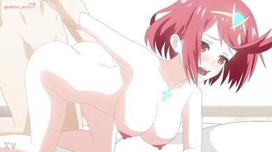 Pyra bounces up and down from behind Shiina in ecstasy, as she moans with pleasure This is Shiina Ecchi!